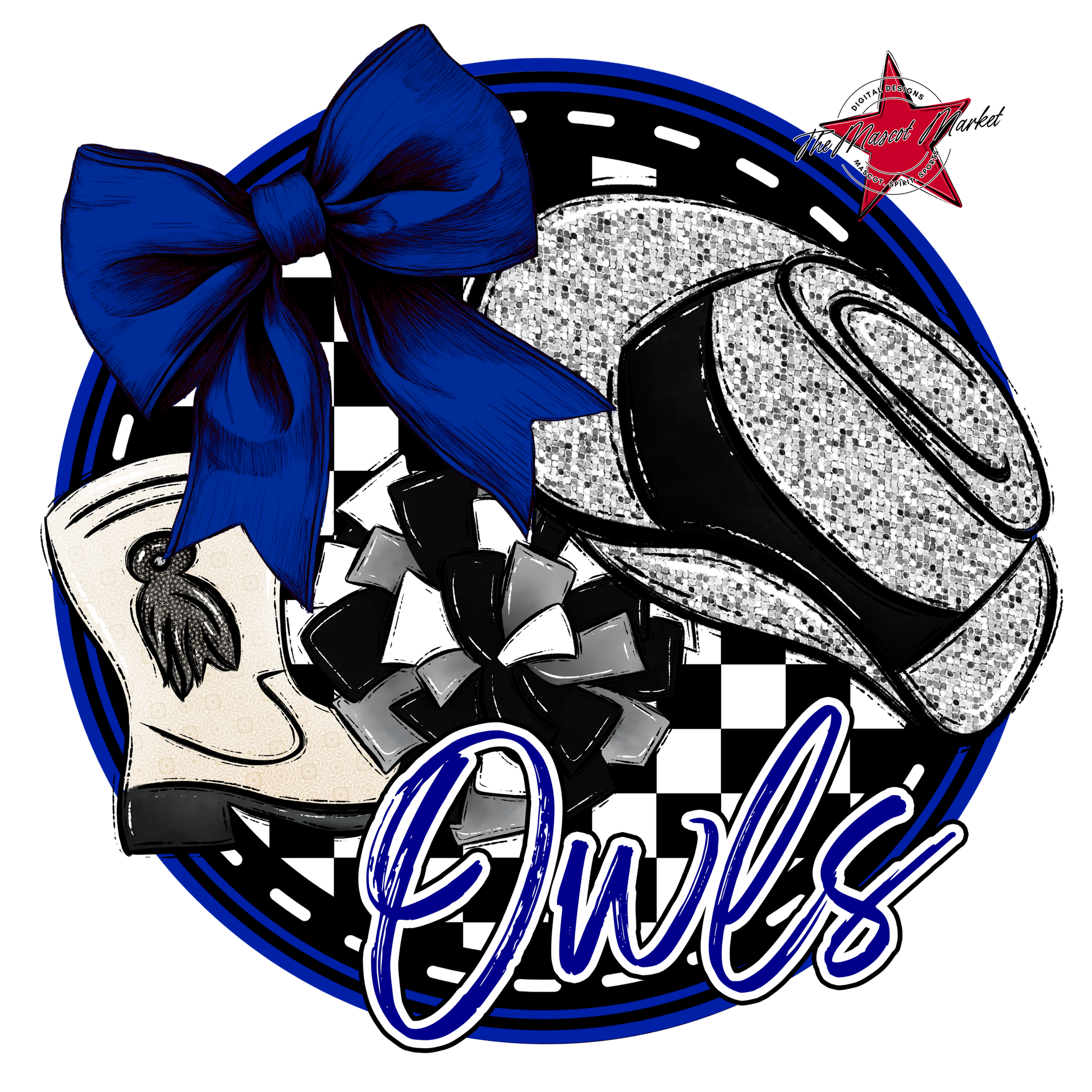 Owls Circle Drillteam Design-Blue