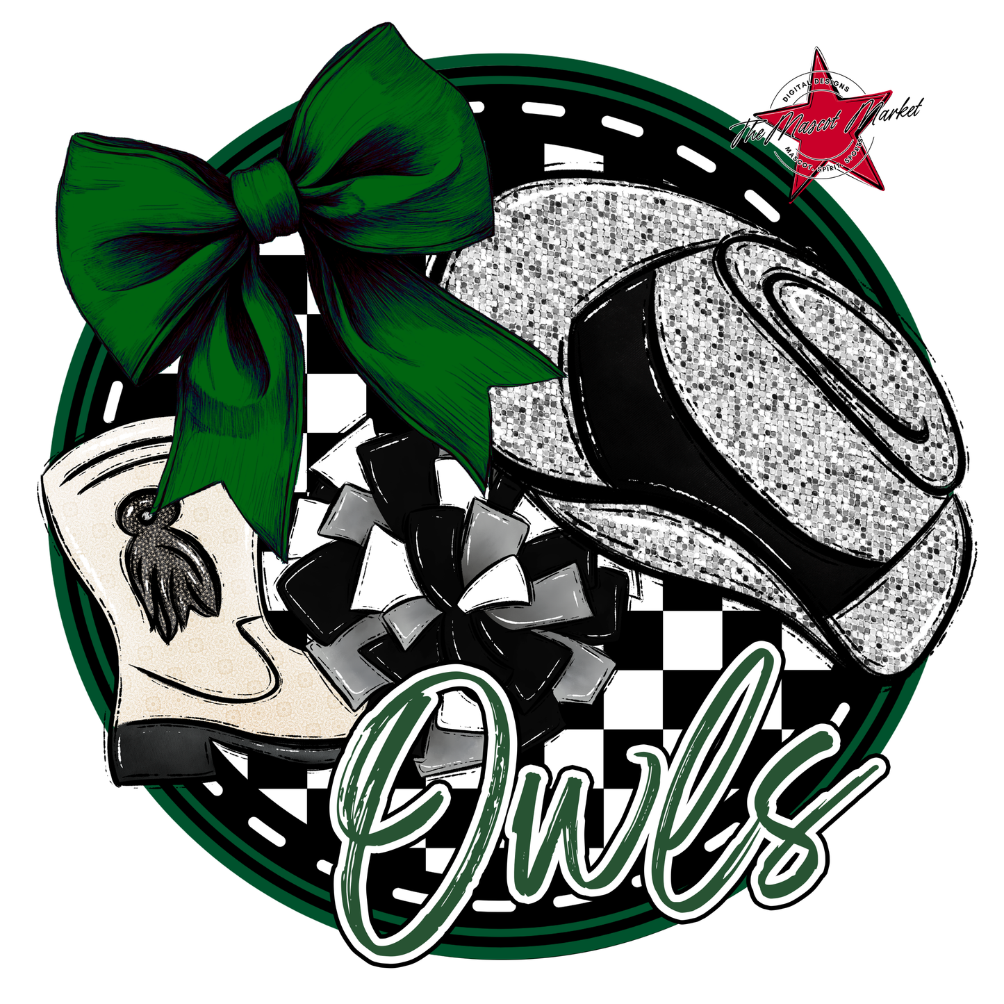 Owls Circle Drillteam Design-Green