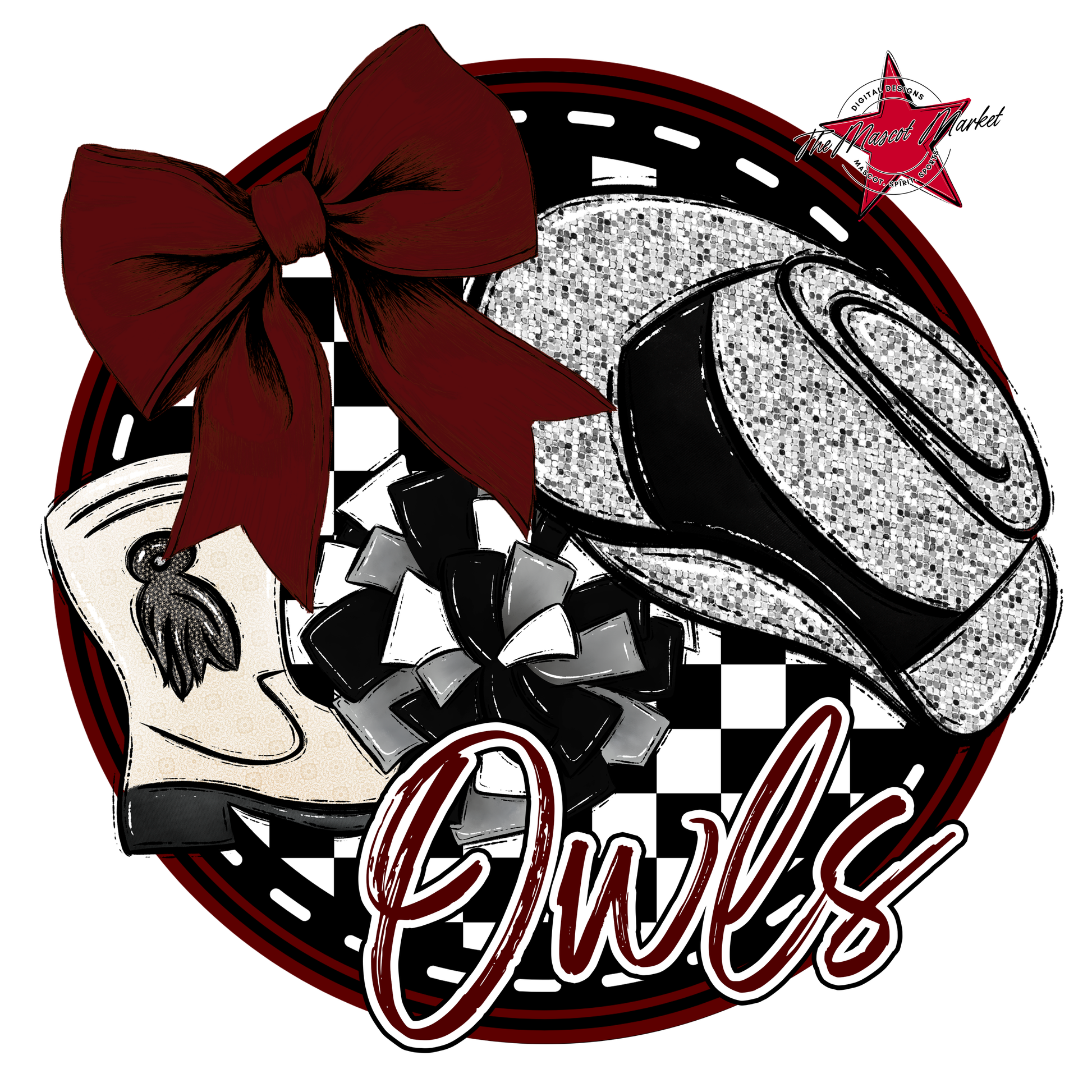 Owls Circle Drillteam Design-Maroon