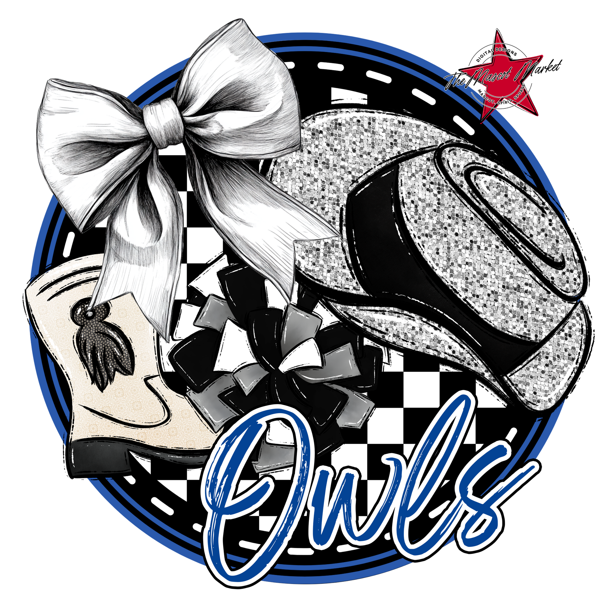 Owls Circle Drillteam Design-Off Blue