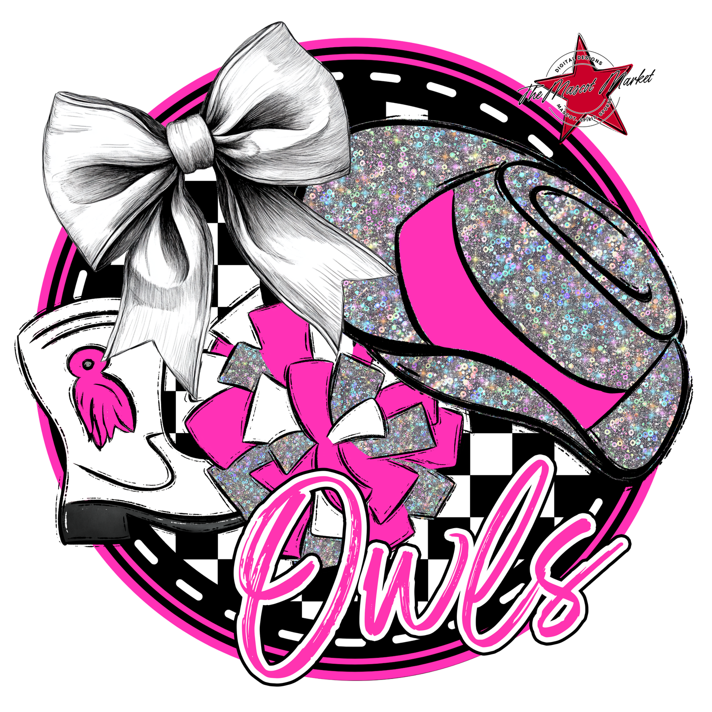 Owls Circle Drillteam Design-Pink