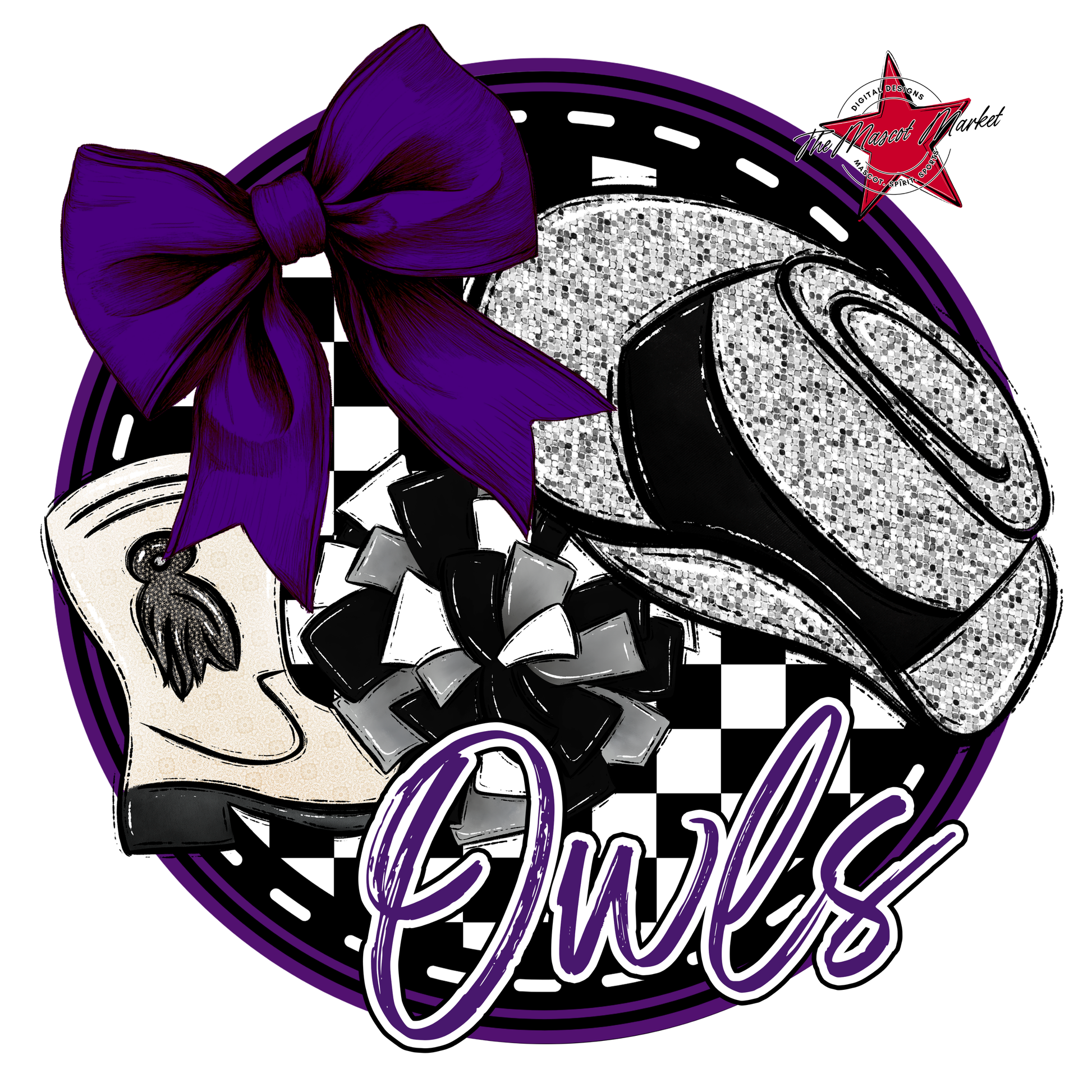 Owls Circle Drillteam Design-Purple