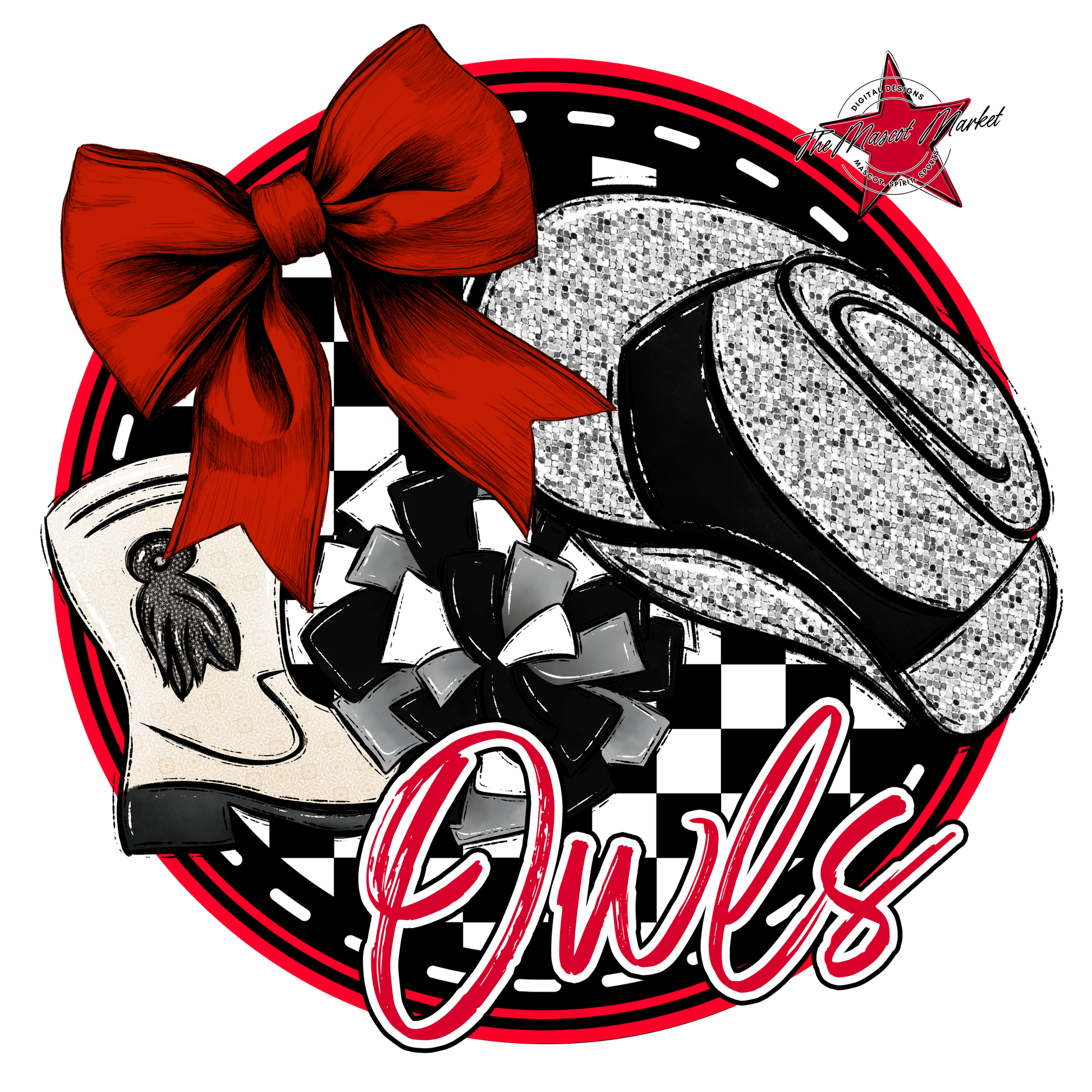 Owls Circle Drillteam Design-Red