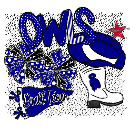 Owls Drillteam Spirit-Blue
