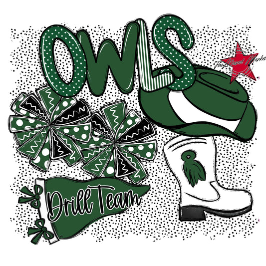 Owls Drillteam Spirit-Green