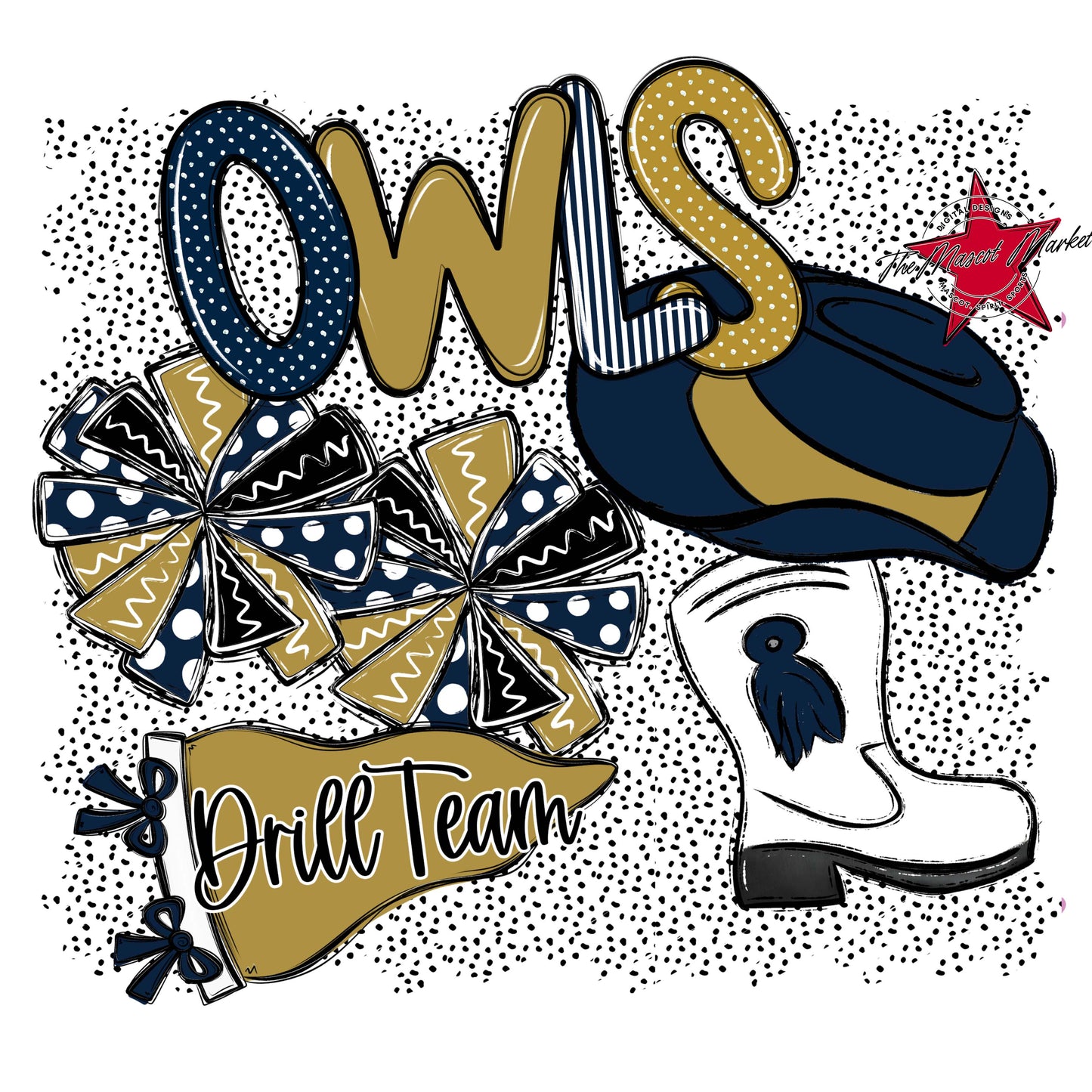 Owls Drillteam Spirit-Navy & Gold