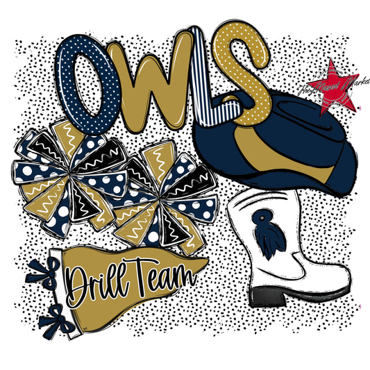 Owls Drillteam Spirit-Navy & Gold