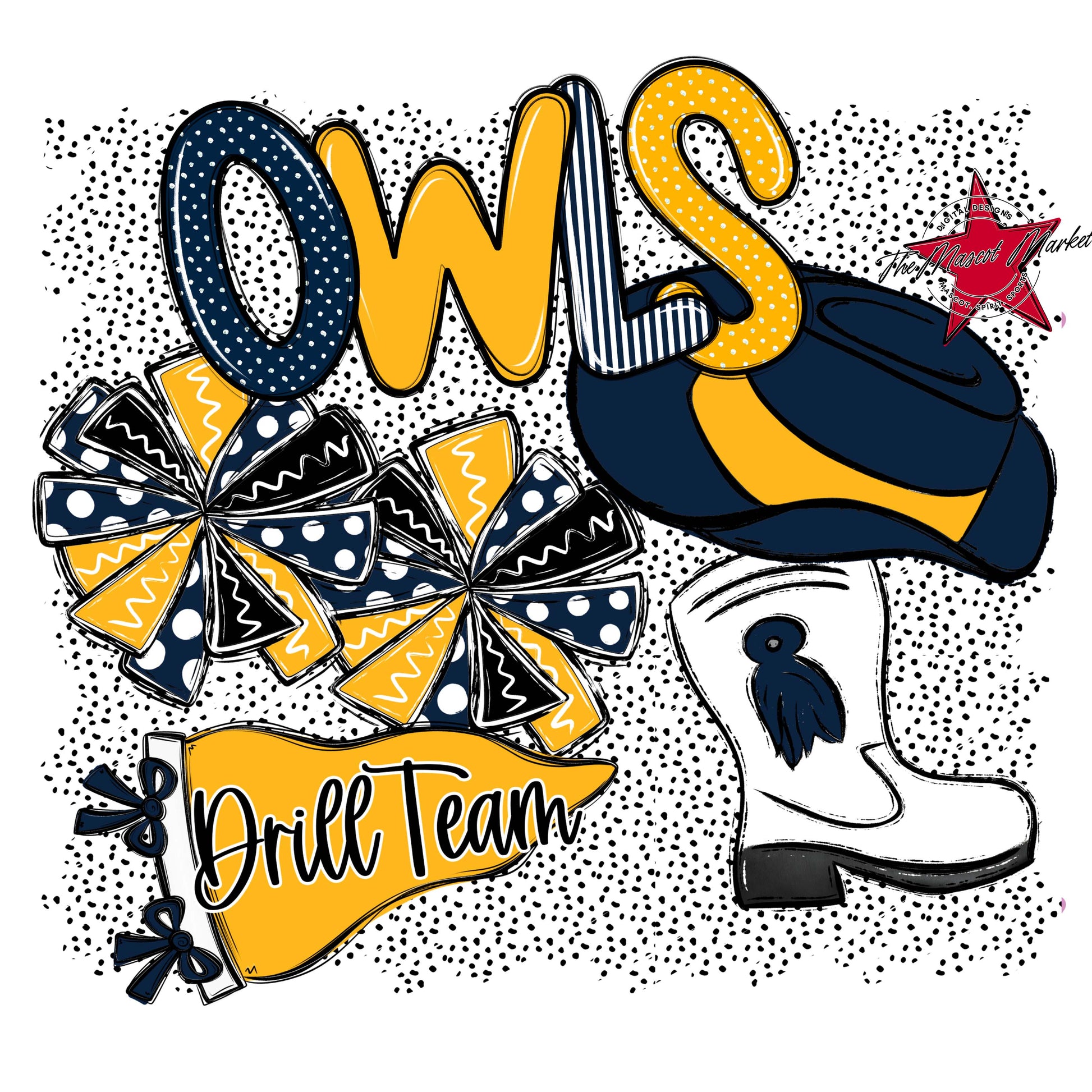 Owls Drillteam Spirit-Navy & Yellow