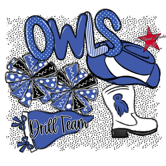 Owls Drillteam Spirit-Off Blue