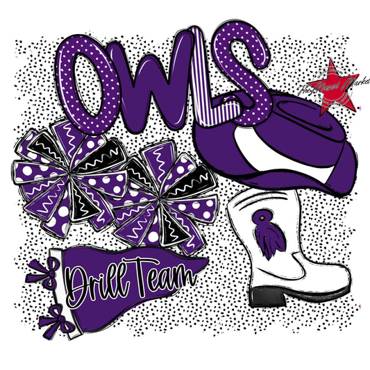 Owls Drillteam Spirit-Purple