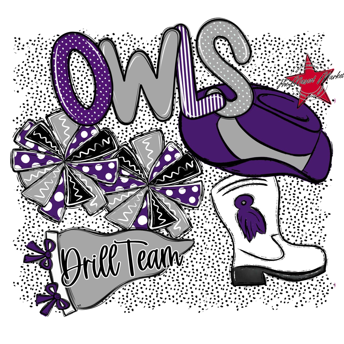 Owls Drillteam Spirit-Purple & Grey