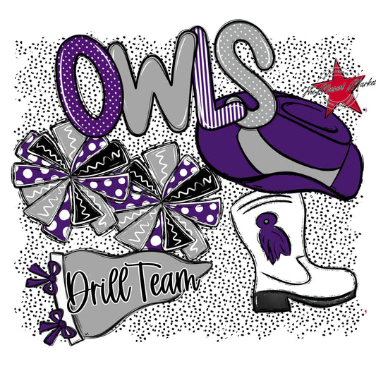 Owls Drillteam Spirit-Purple & Grey