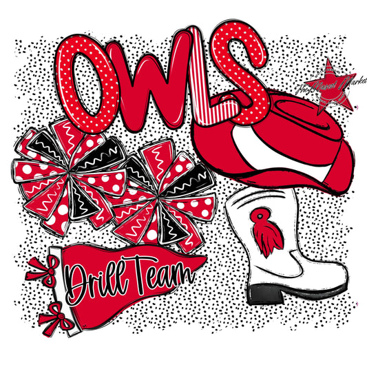 Owls Drillteam Spirit-Red