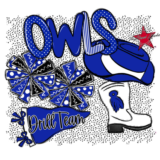 Owls Drillteam Spirit-Royal Blue