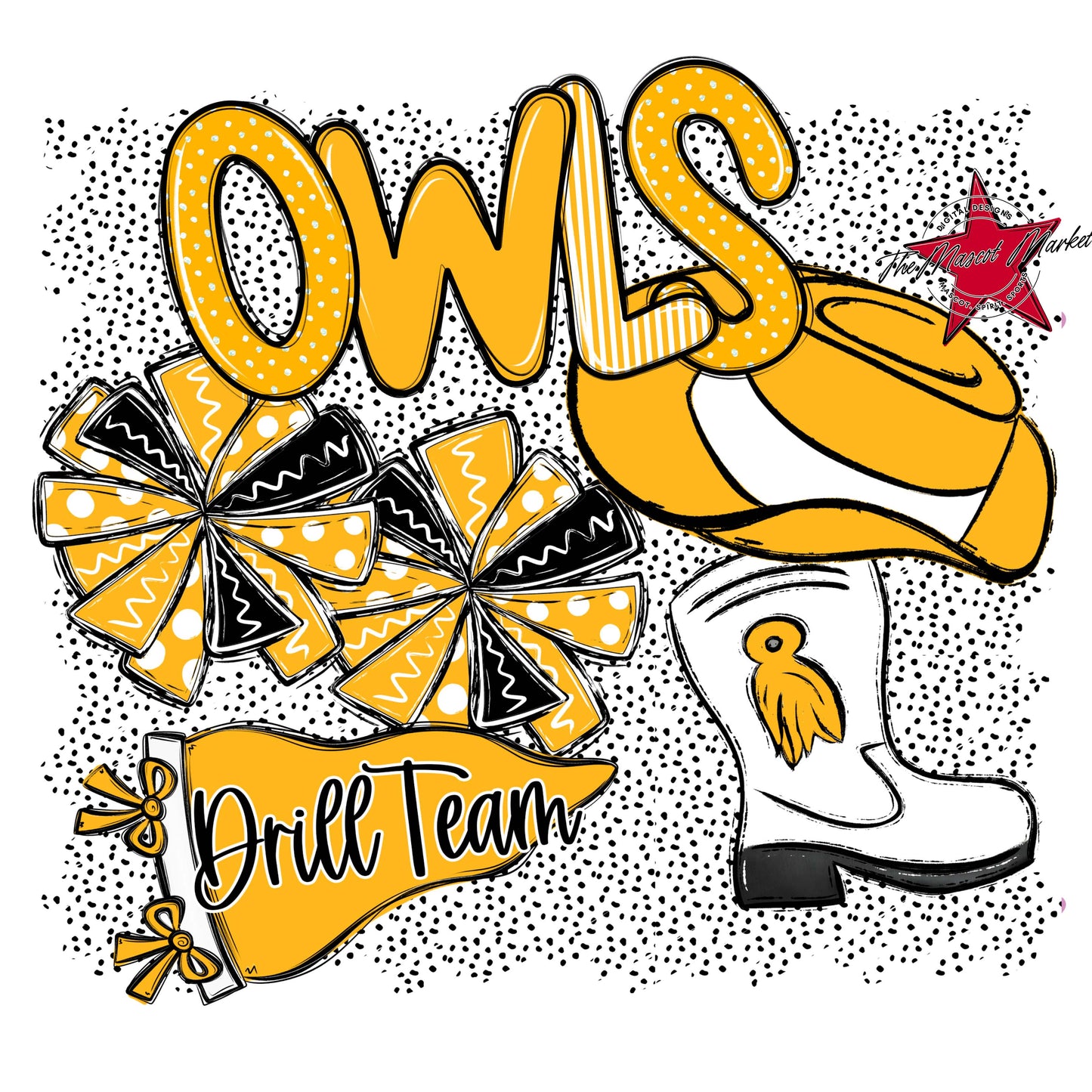 Owls Drillteam Spirit-Yellow