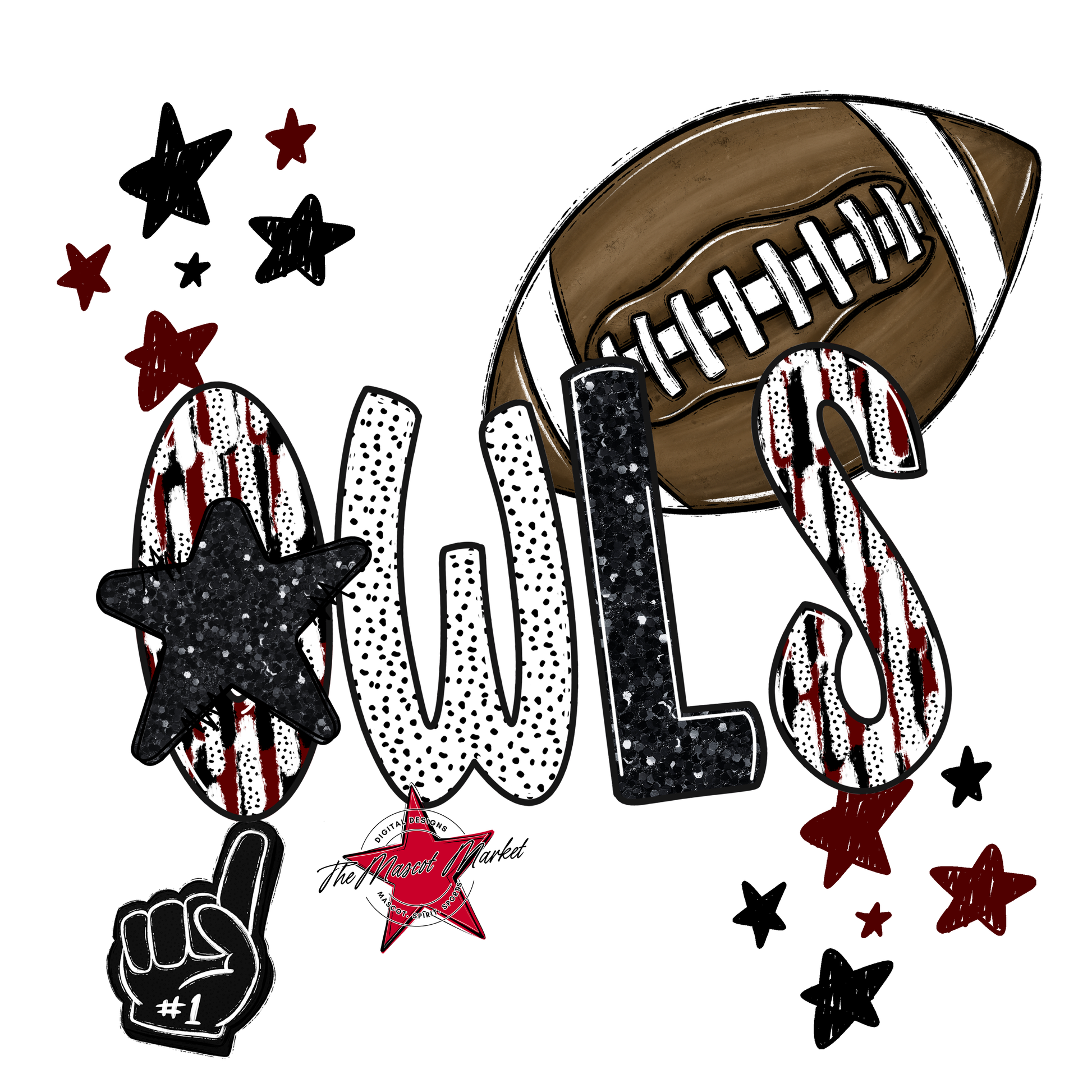Owls Football Scrape-Maroon