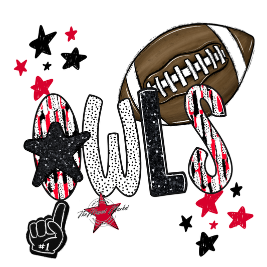 Owls Football Scrape-Red