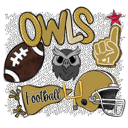 Owls Football Spirit-Gold