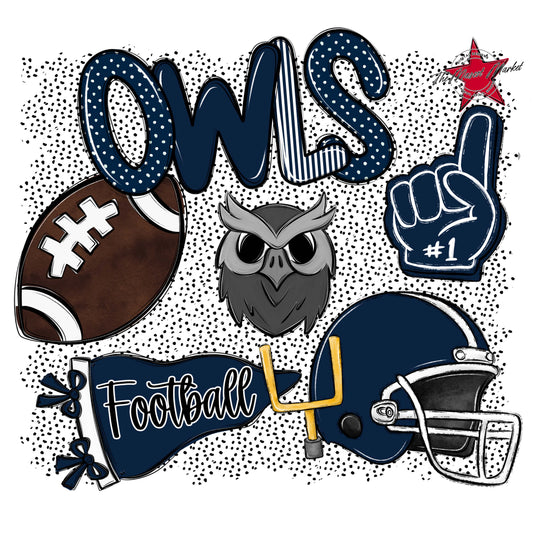 Owls Football Spirit-Navy
