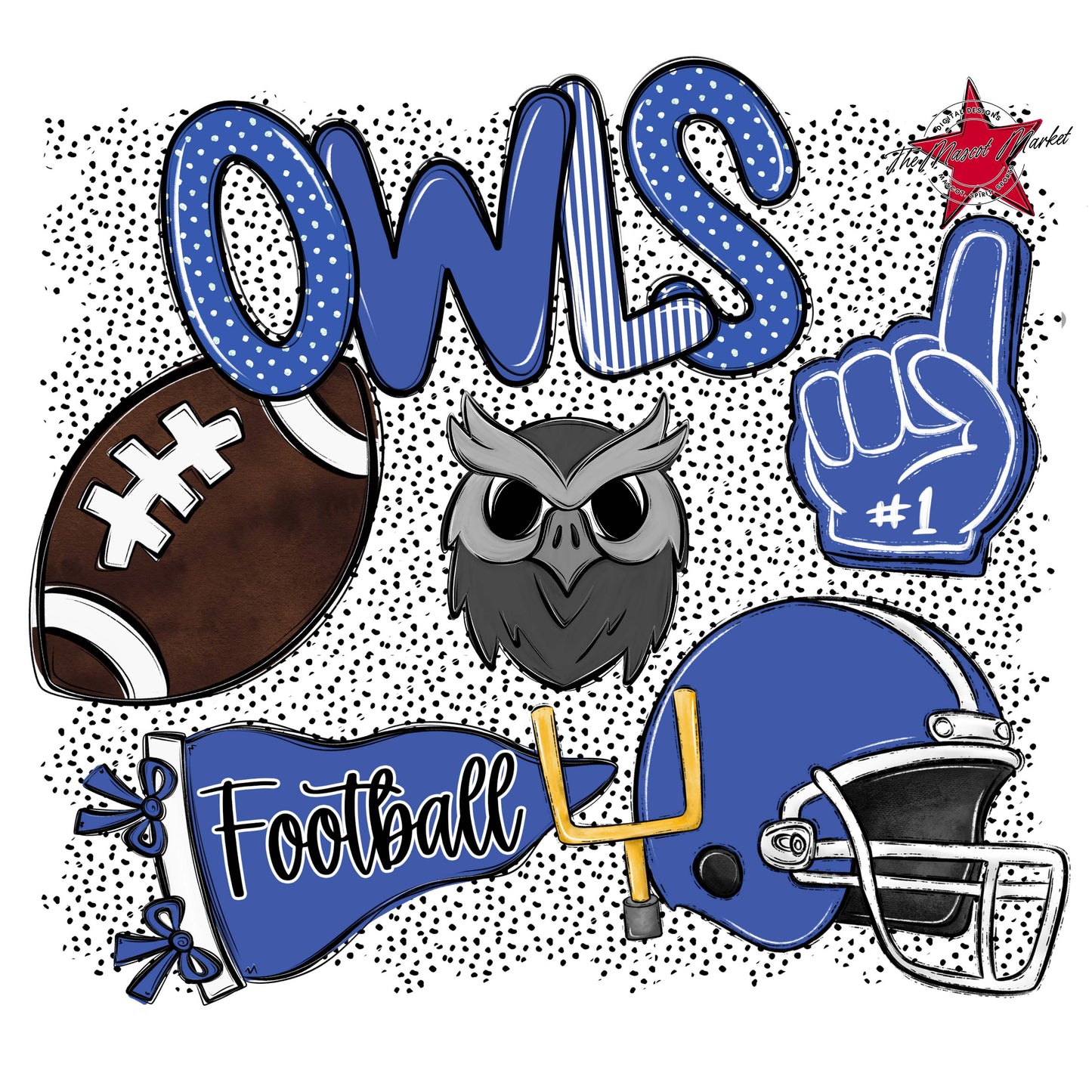 Owls Football Spirit-Off Blue