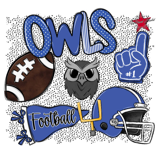 Owls Football Spirit-Off Blue