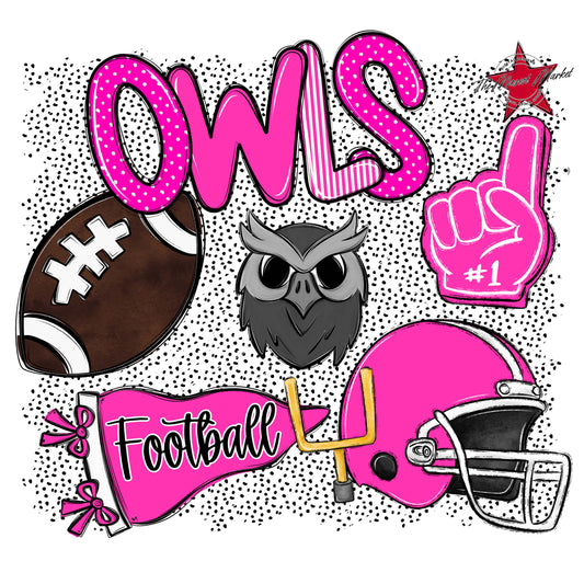 Owls Football Spirit-Pink
