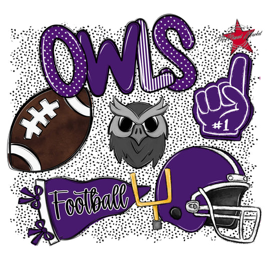 Owls Football Spirit-Purple