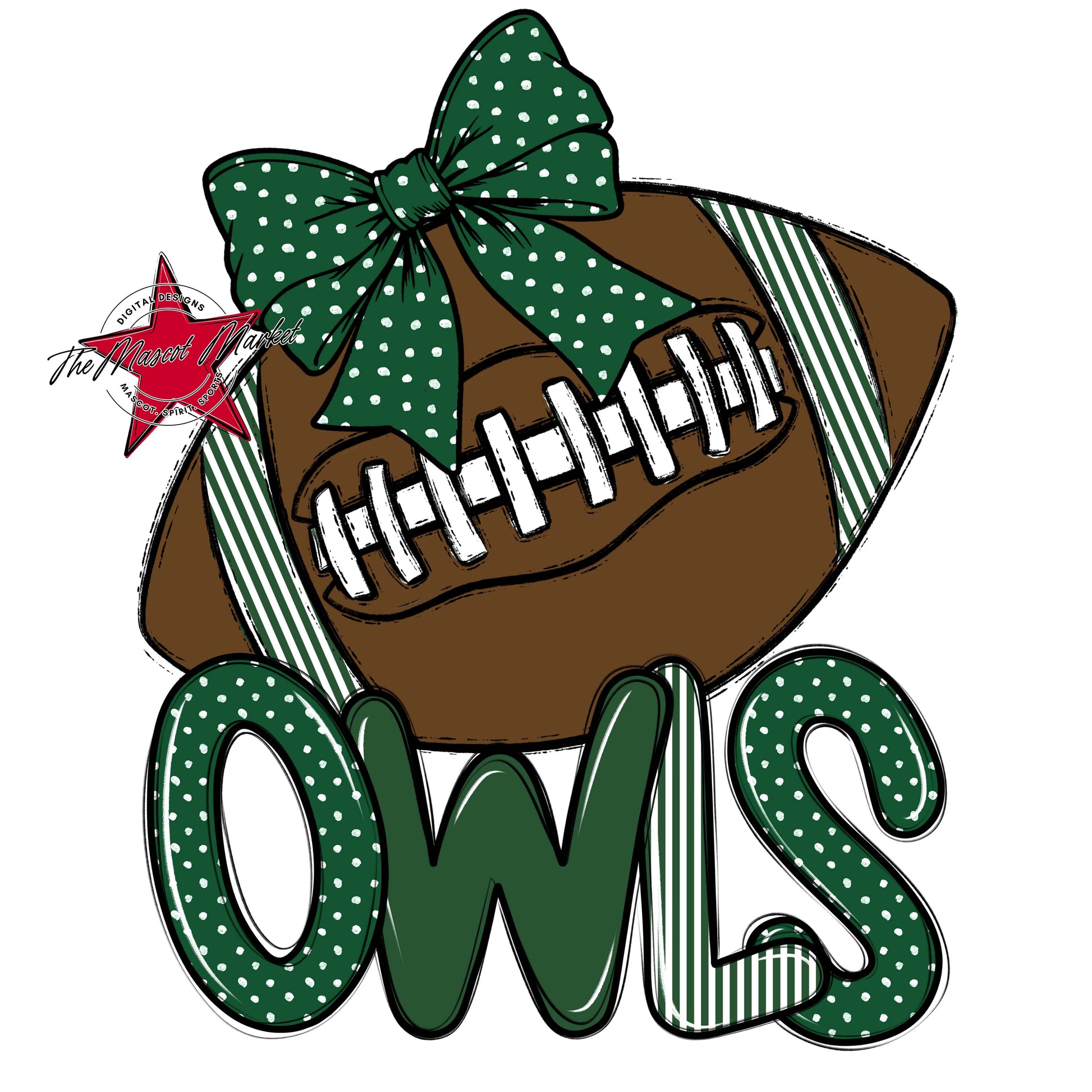 Owls Football Spirit Design-Green