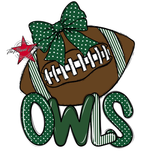 Owls Football Spirit Design-Green
