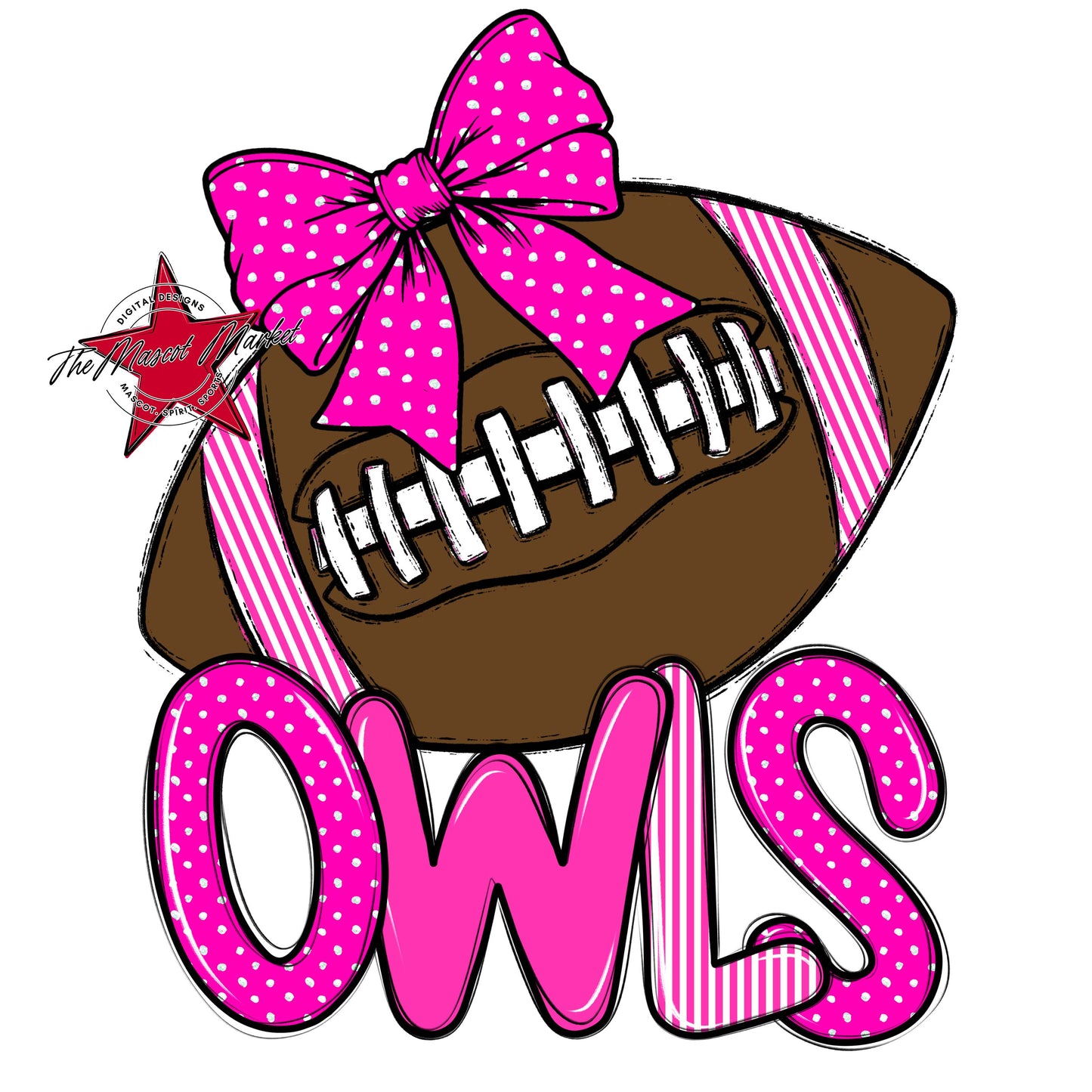 Owls Football Spirit Design-Pink