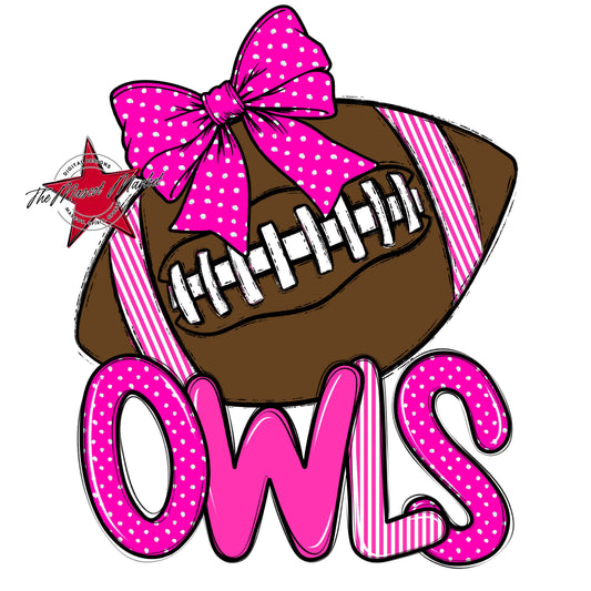 Owls Football Spirit Design-Pink