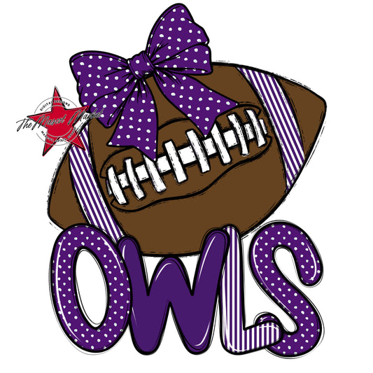 Owls Football Spirit Design-Purple