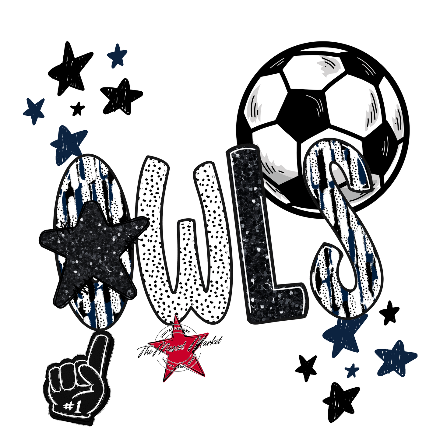 Owls Soccer Scrape-Navy