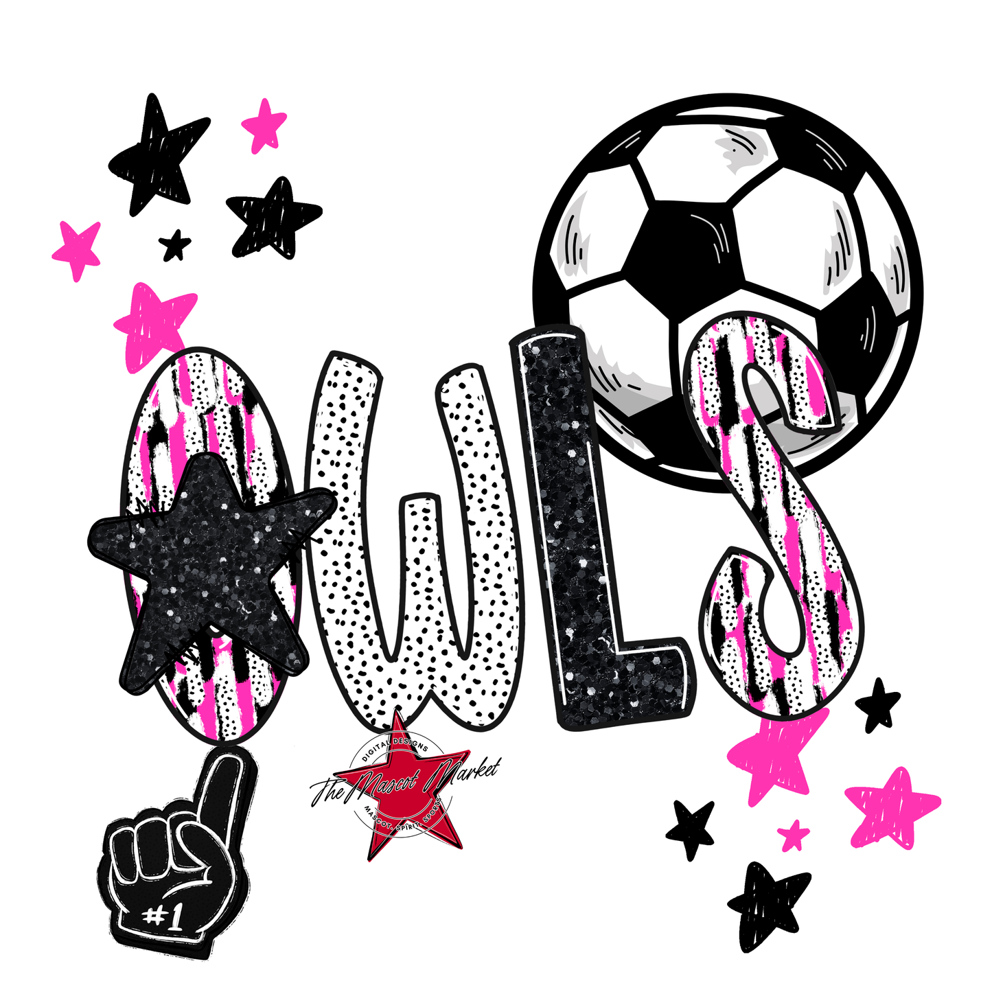 Owls Soccer Scrape-Pink