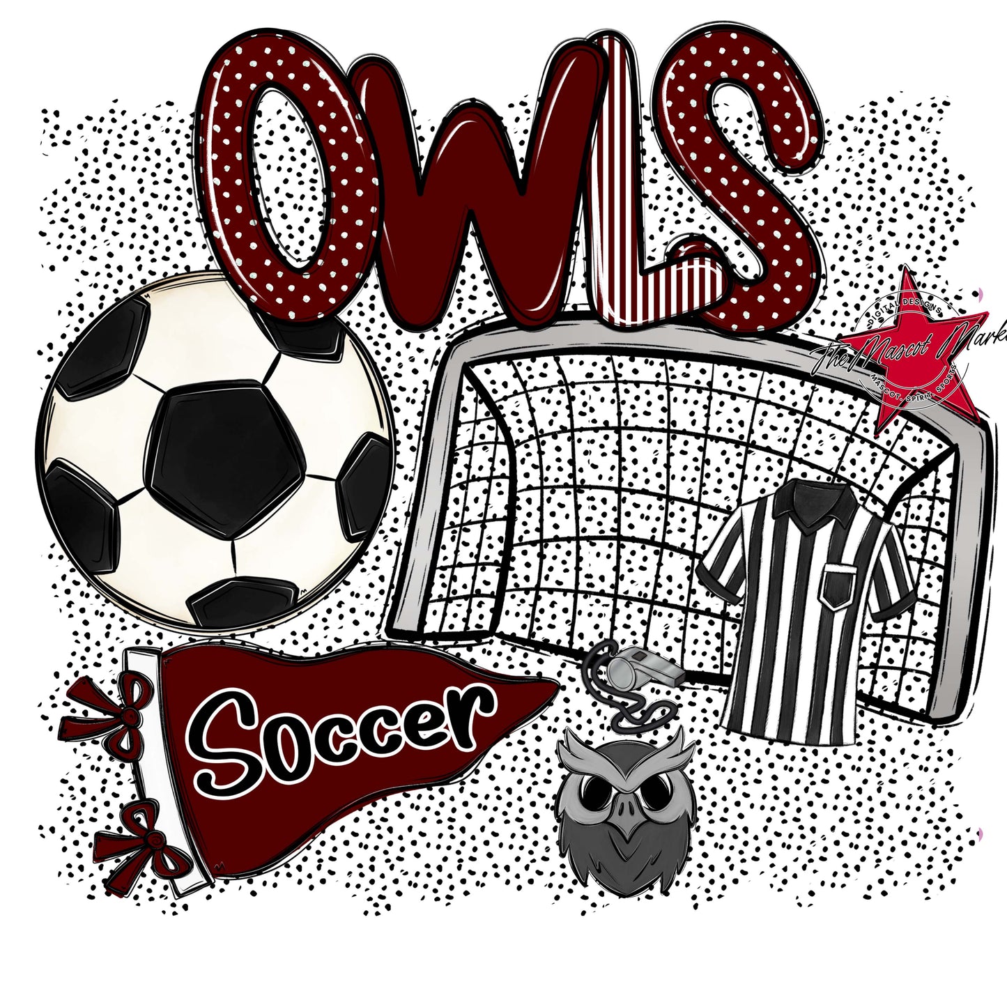 Owls Soccer Spirit-Maroon