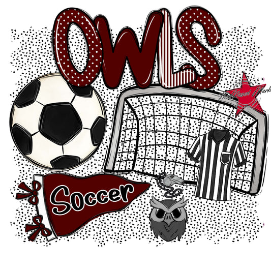 Owls Soccer Spirit-Maroon