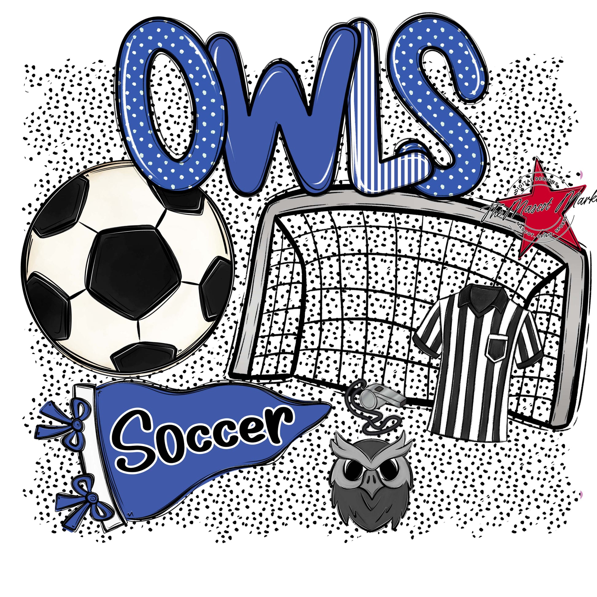 Owls Soccer Spirit-Off Blue