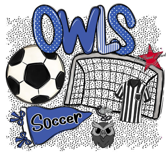Owls Soccer Spirit-Off Blue