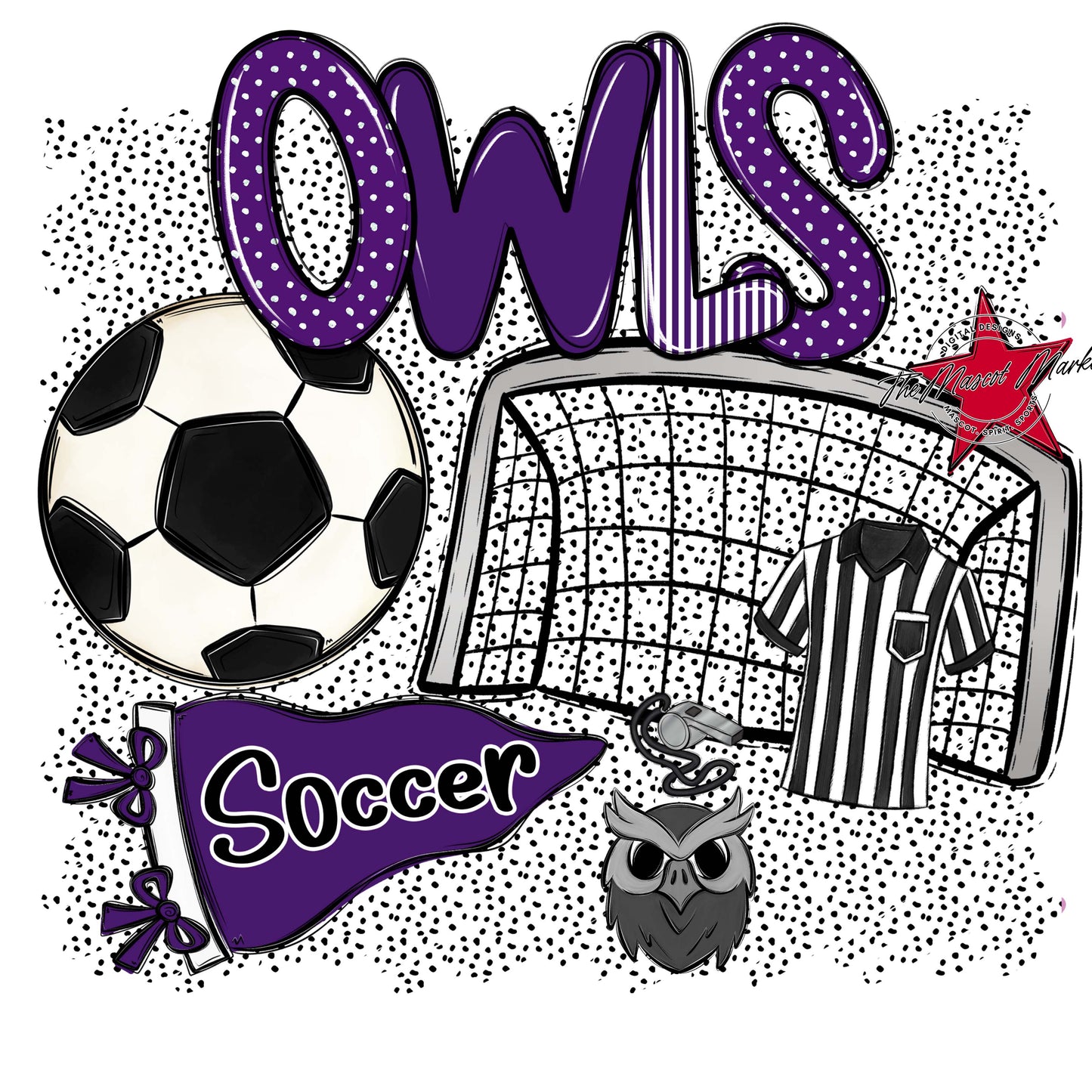 Owls Soccer Spirit-Purple