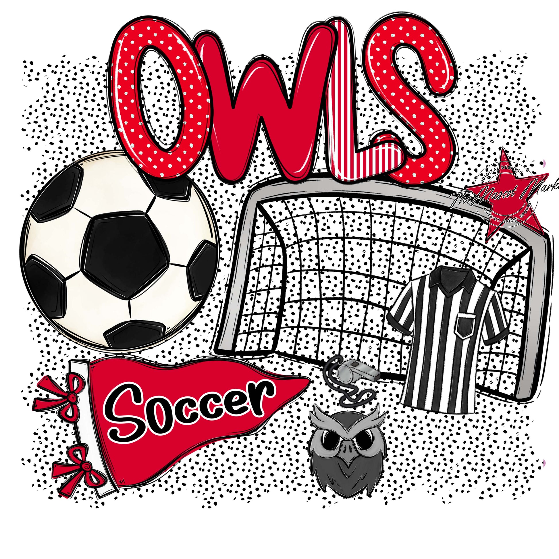 Owls Soccer Spirit-Red