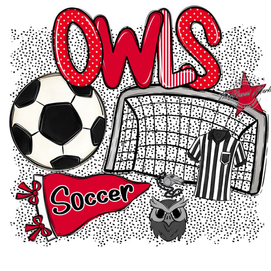 Owls Soccer Spirit-Red