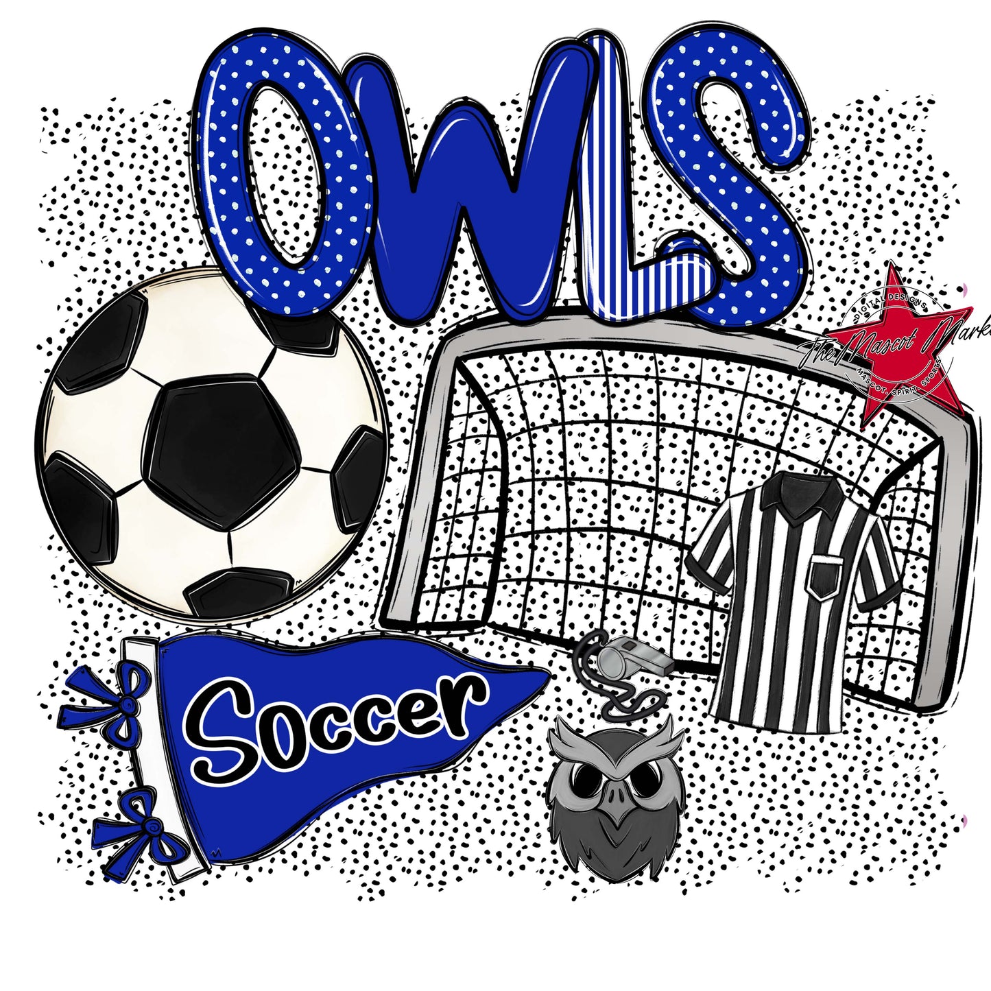 Owls Soccer Spirit-Royal Blue