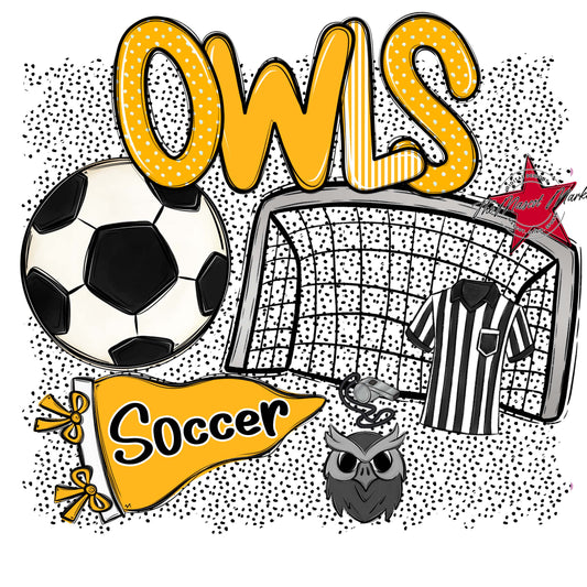 Owls Soccer Spirit-Yellow