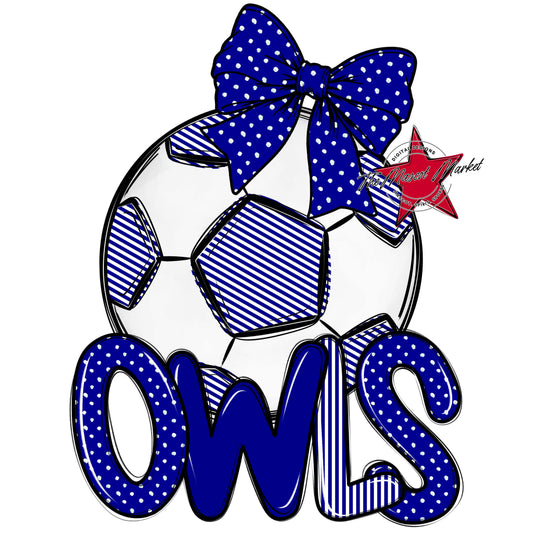 Owls Soccer Spirit Design-Blue