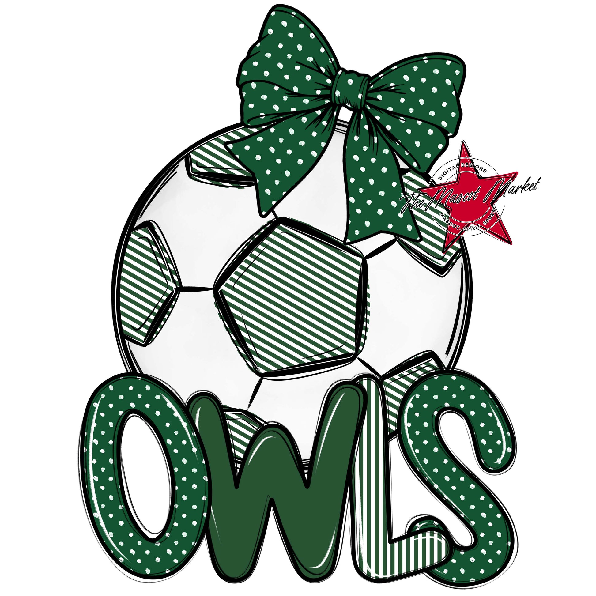 Owls Soccer Spirit Design-Green