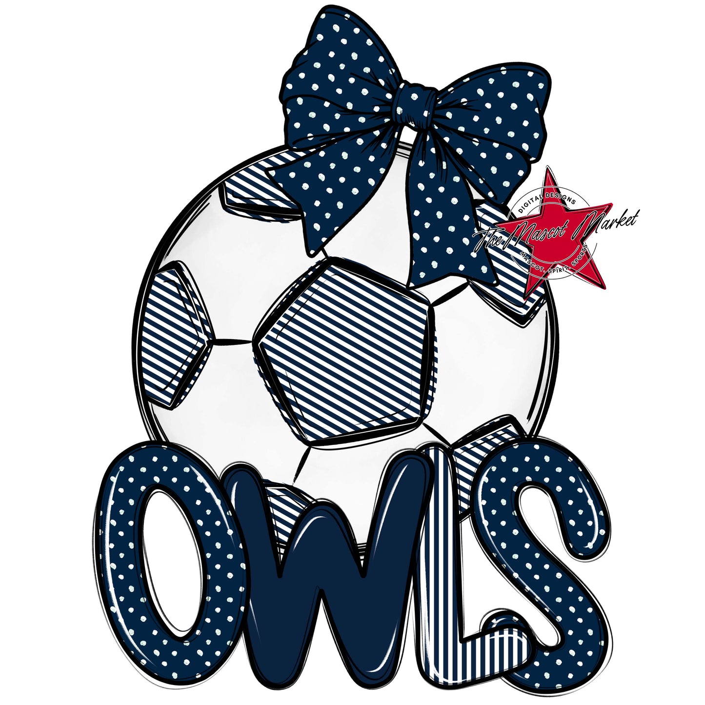 Owls Soccer Spirit Design-Navy