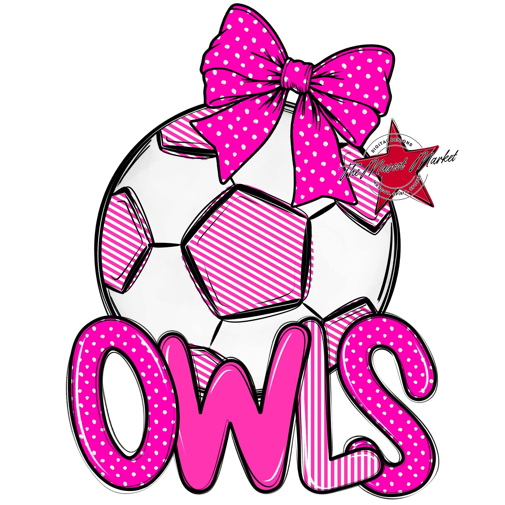 Owls Soccer Spirit Design-Pink