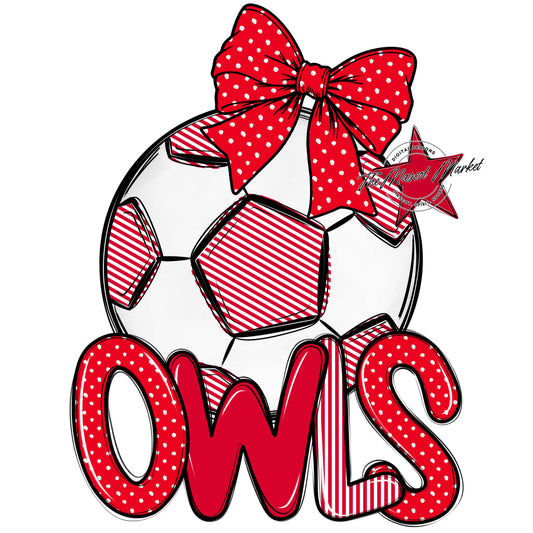 Owls Soccer Spirit Design-Red