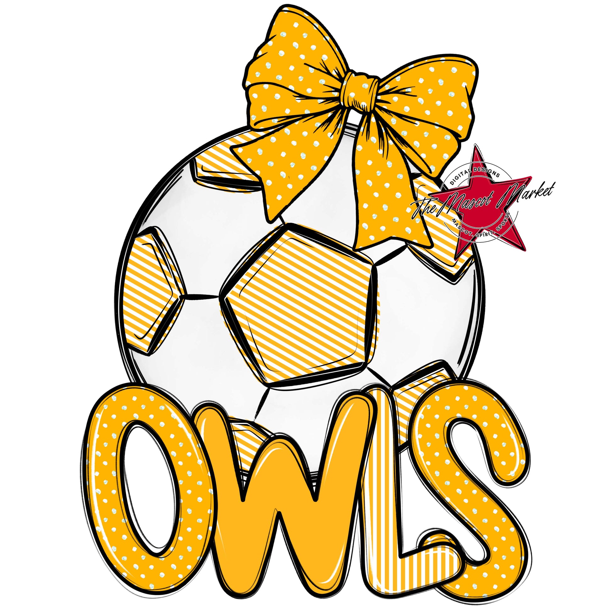 Owls Soccer Spirit Design-Yellow
