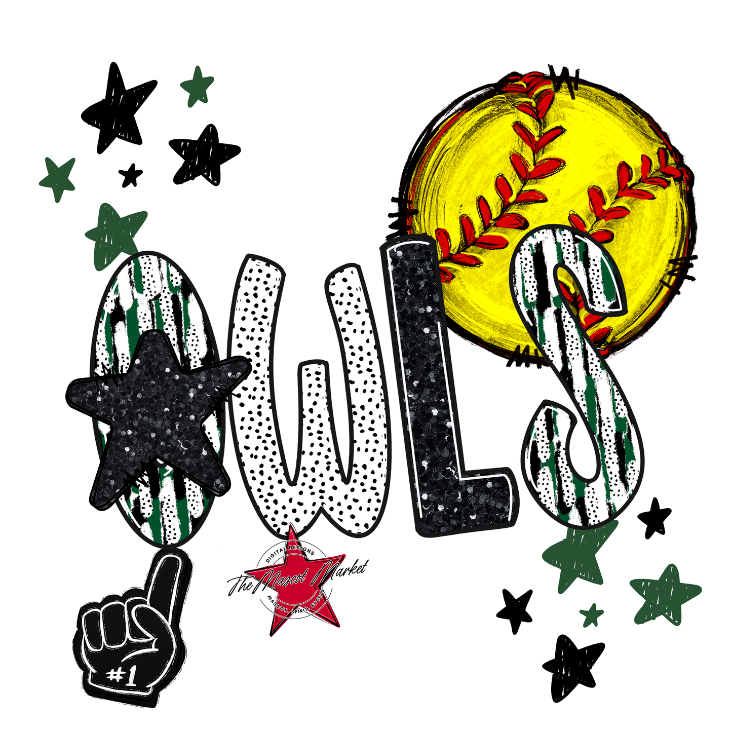 Owls Softball Scrape-Green